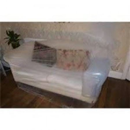 Four seated settee and sofa covers, extra large plastic bags